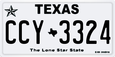 TX license plate CCY3324