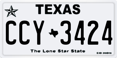 TX license plate CCY3424