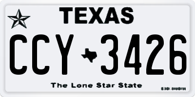 TX license plate CCY3426