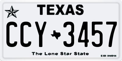 TX license plate CCY3457