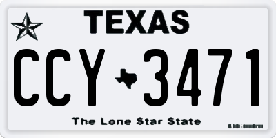 TX license plate CCY3471