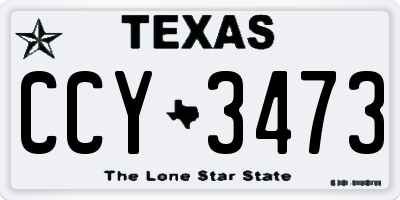 TX license plate CCY3473