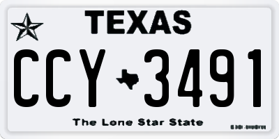 TX license plate CCY3491