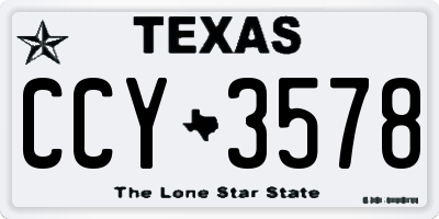 TX license plate CCY3578