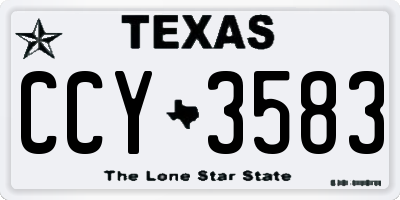 TX license plate CCY3583
