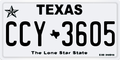 TX license plate CCY3605