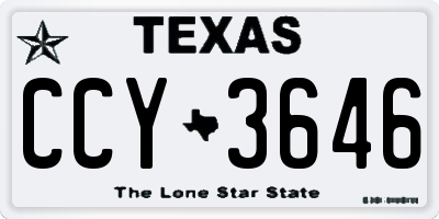 TX license plate CCY3646