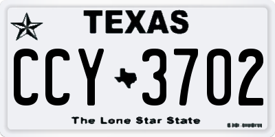 TX license plate CCY3702