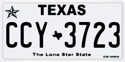 TX license plate CCY3723