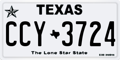 TX license plate CCY3724
