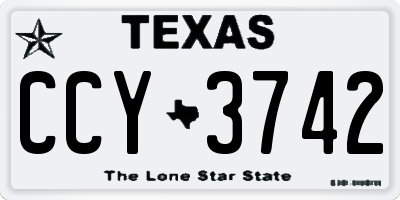 TX license plate CCY3742