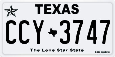 TX license plate CCY3747