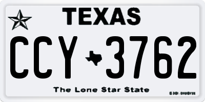 TX license plate CCY3762