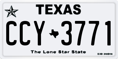TX license plate CCY3771