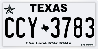 TX license plate CCY3783