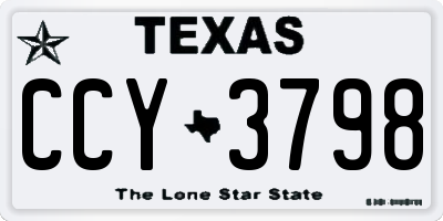 TX license plate CCY3798