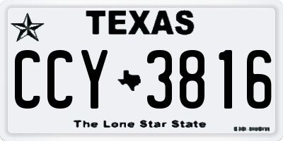 TX license plate CCY3816