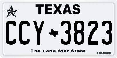 TX license plate CCY3823