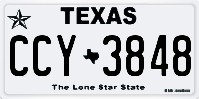 TX license plate CCY3848