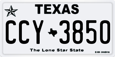 TX license plate CCY3850