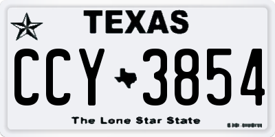 TX license plate CCY3854