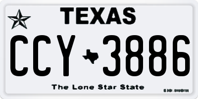 TX license plate CCY3886