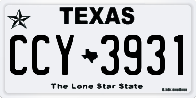 TX license plate CCY3931