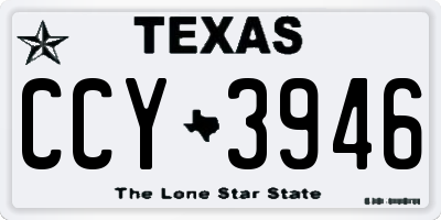 TX license plate CCY3946