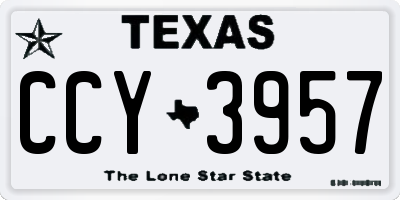 TX license plate CCY3957
