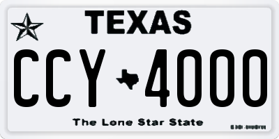 TX license plate CCY4000