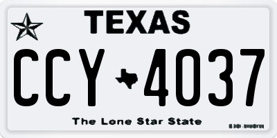 TX license plate CCY4037