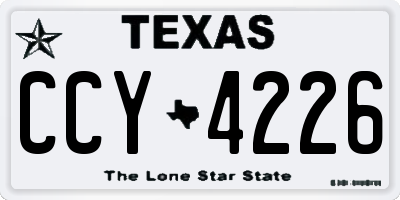 TX license plate CCY4226