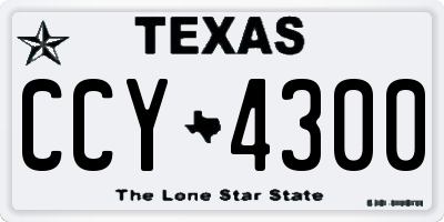 TX license plate CCY4300