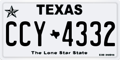 TX license plate CCY4332