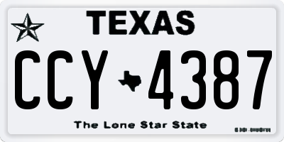 TX license plate CCY4387