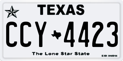 TX license plate CCY4423