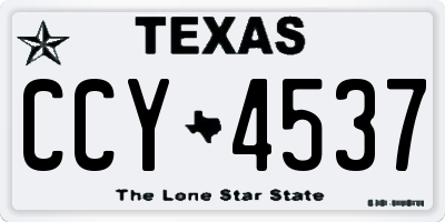 TX license plate CCY4537