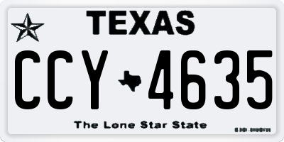 TX license plate CCY4635