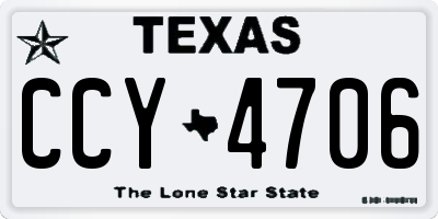 TX license plate CCY4706