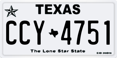 TX license plate CCY4751