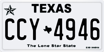 TX license plate CCY4946