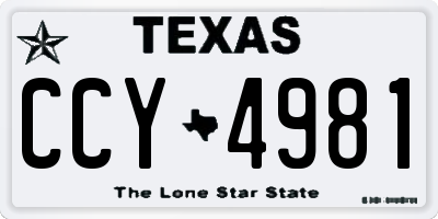 TX license plate CCY4981