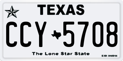 TX license plate CCY5708