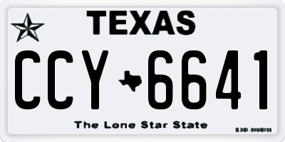 TX license plate CCY6641