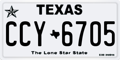 TX license plate CCY6705