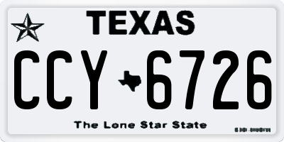 TX license plate CCY6726