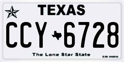 TX license plate CCY6728