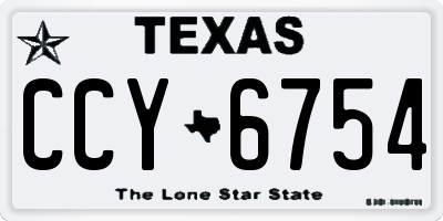 TX license plate CCY6754