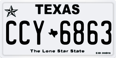 TX license plate CCY6863