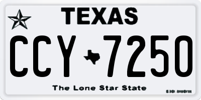 TX license plate CCY7250
